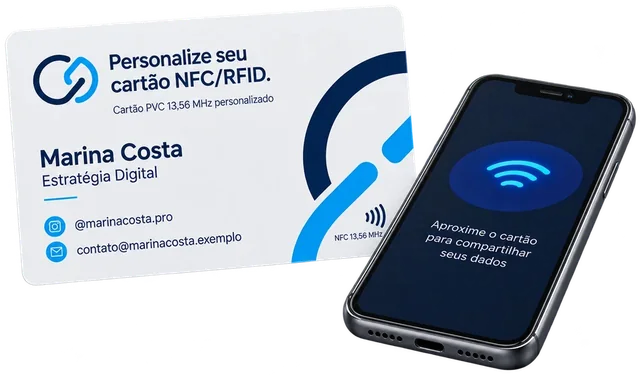 Cartão PVC NFC 13.56 MHz personalizado Vixcard