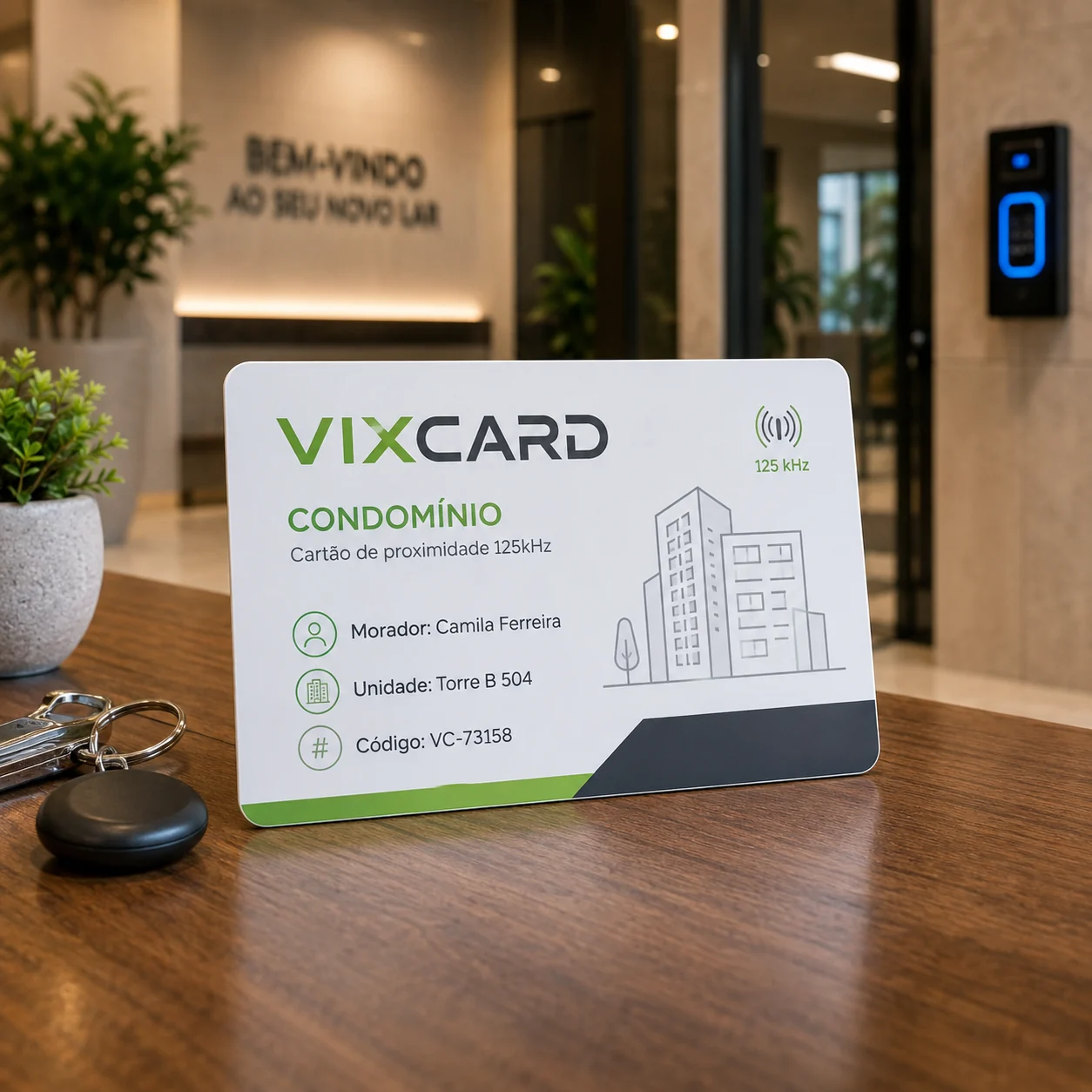 Cartão de proximidade 125kHz para condomínio Vixcard