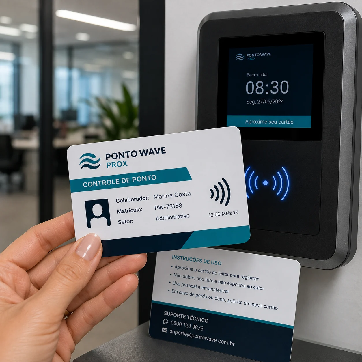Cartão PVC 13.56MHz 1K para controle de ponto — Vixcard