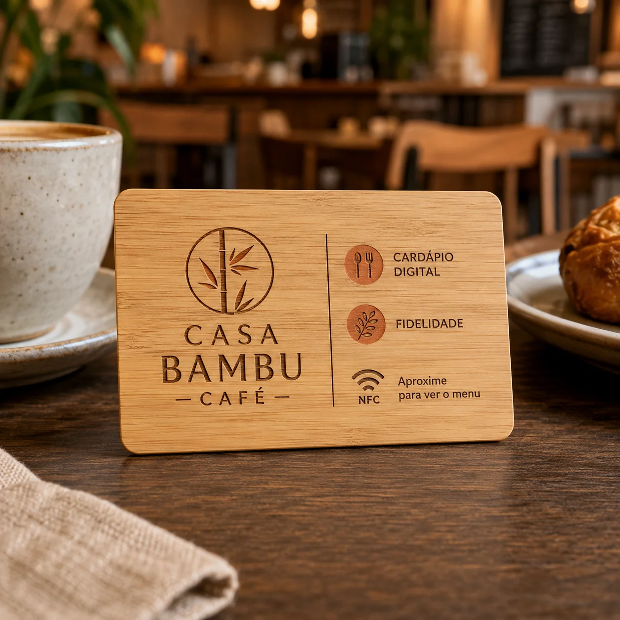 Cartão NFC de madeira para acesso de academia RootFit Club — Vixcard