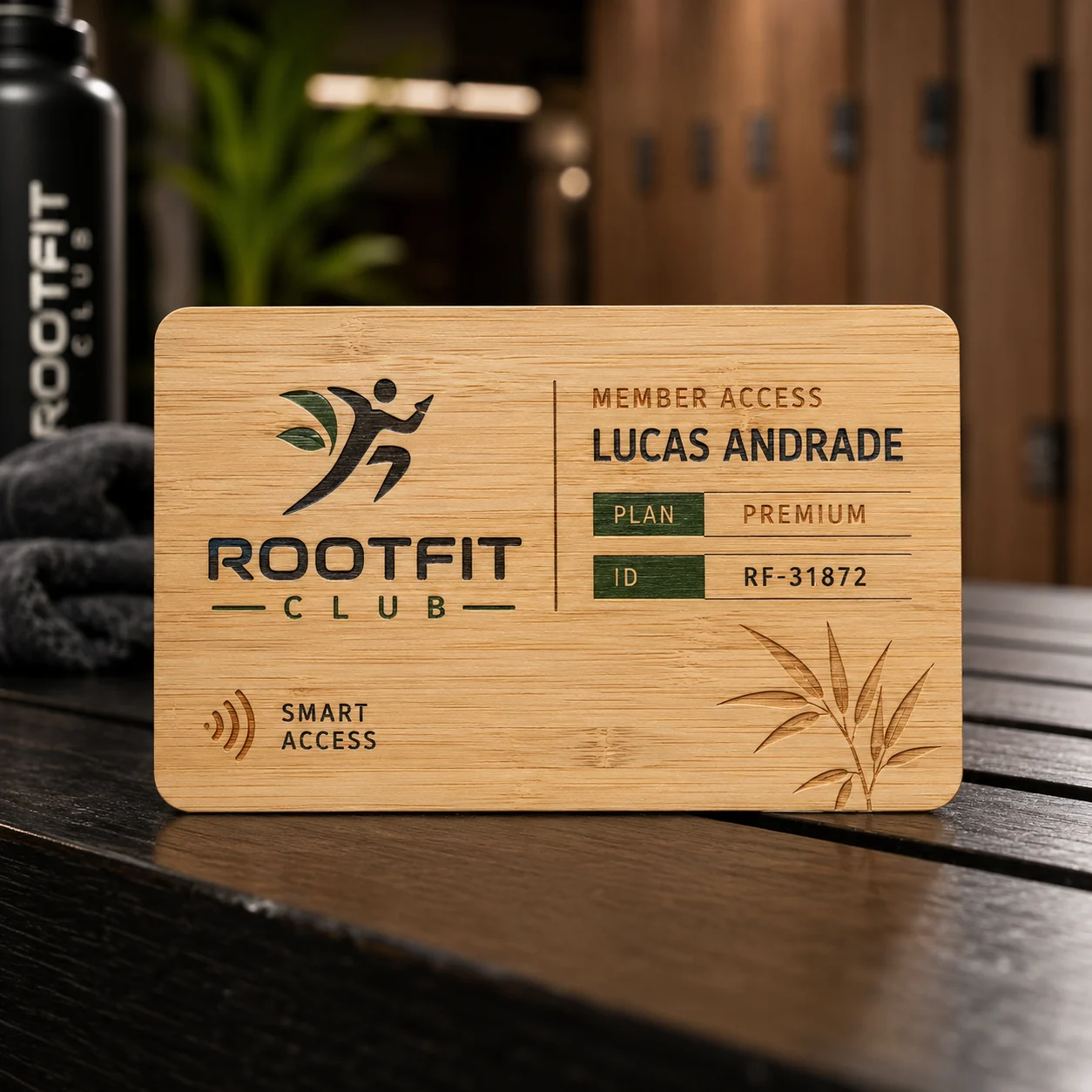 Cartão de visita NFC em bambu Bamboo Link — Vixcard