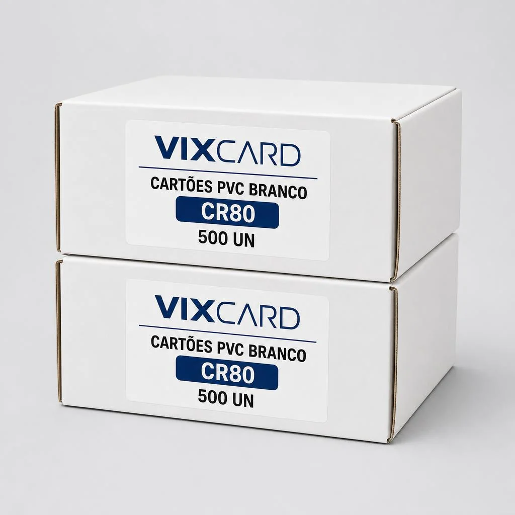 Caixas VIXCARD com 500 unidades de cartões PVC brancos