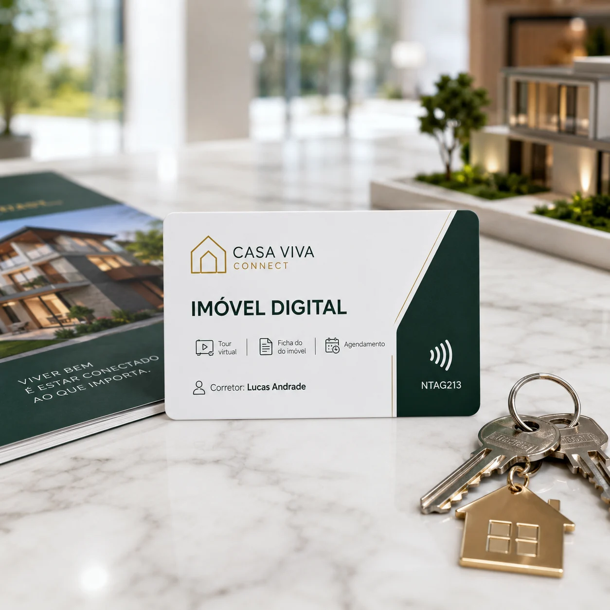 Cartão NTAG 213 imóvel digital Casa Viva Connect — Vixcard
